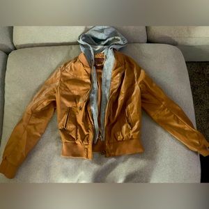 Leather brown jacket